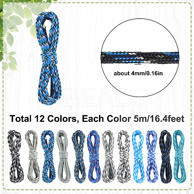 60M 12 Colors 7 Inner Cores Polyester & Spandex Cord Ropes RCP-SP0001-02B-1