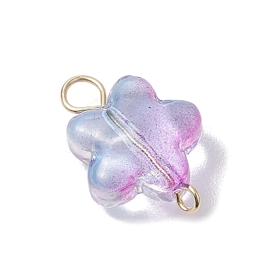 30Pcs Glass Star Connector Charms PALLOY-JF03139-1
