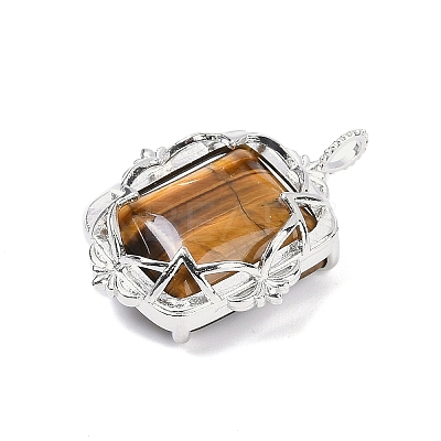 Natural Tiger Eye Pendants G-I381-01P-07-1