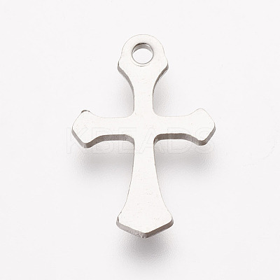 Tarnish Resistant 201 Stainless Steel Tiny Cross Charms STAS-P121-13-1