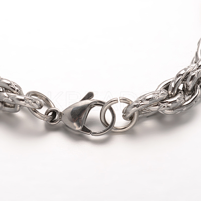 Tarnish Resistant 304 Stainless Steel Rope Chains Bracelets BJEW-L499-05P-1
