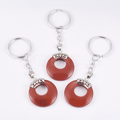 Natural Red Jasper Keychain KEYC-P041-D25-1