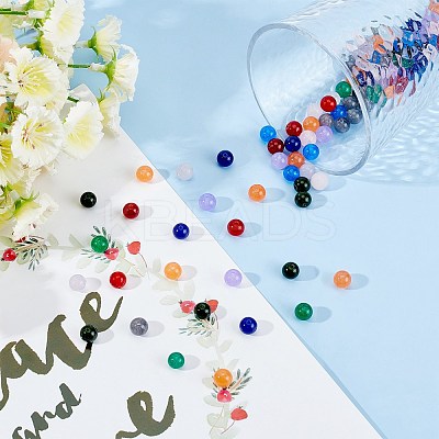200Pcs DIY Natural & Dyed Malaysia Jade Beaded Stretch Bracelet Making Kits DIY-SC0014-77-1
