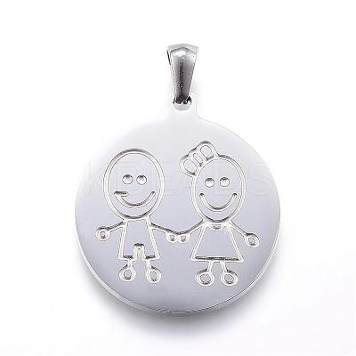 Non-Tarnish 304 Stainless Steel Pendants STAS-G124-08P-1