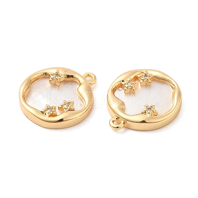 Brass Micro Pave Cubic Zirconia Charms KK-F860-12G-1