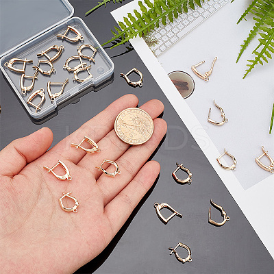 24Pcs 2 Style Brass Hoop Earring Findings FIND-PH0008-64-1