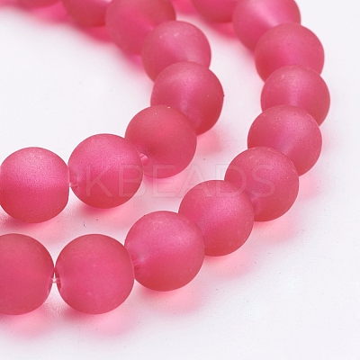 Baking Paint Transparent Glass Bead Strands X-GLAA-S031-8mm-40-1