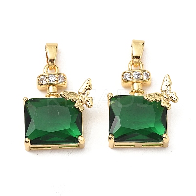 Brass Micro Pave Cubic Zirconia Pendants KK-G533-13G-01-1