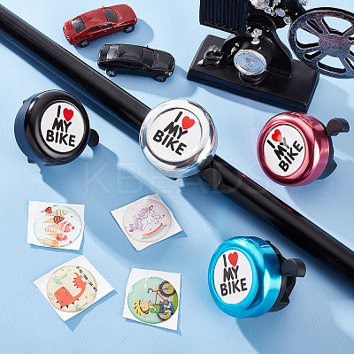 I Love My Bike Alloy Bicycle Bells FIND-WH0117-97B-1