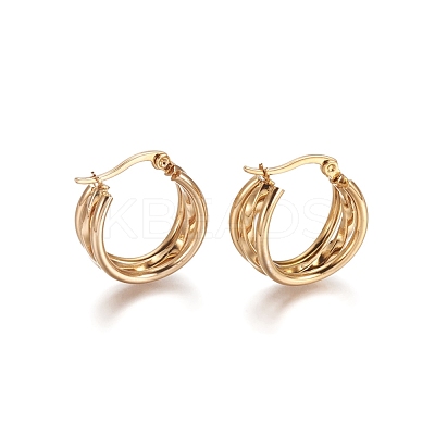 304 Stainless Steel Geometric Hoop Earrings STAS-D171-27G-1