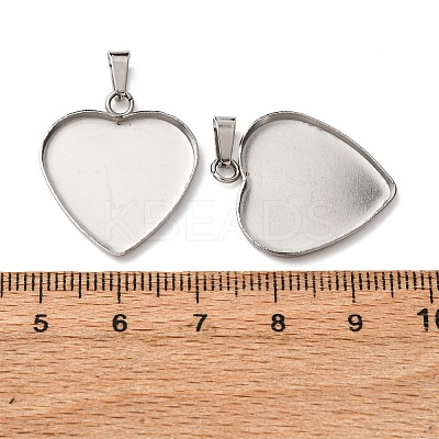 304 Stainless Steel Pendant Cabochon Settings STAS-D379-02C-P-1