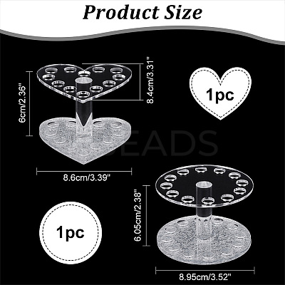 2Pcs 2 Style Acrylic Nail Art Brush Pen Holder Stand MRMJ-PH0001-67B-1