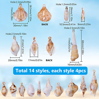 56Pcs 14 Styles Opaque Acrylic Pendants MACR-SC0001-80-1