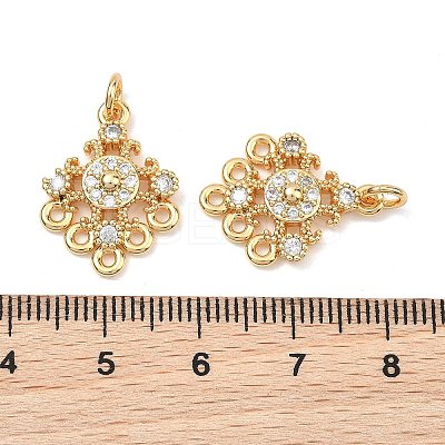 SHEGRACE Brass Pave Clear Cubic Zirconia Flower Chandelier Components Links XGRQ29273-393G-1