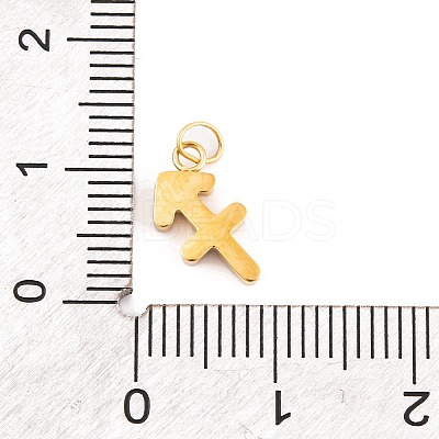 316 Stainless Steel Micro Pave Cubic Zirconia Pendants STAS-K284-01F-G-1