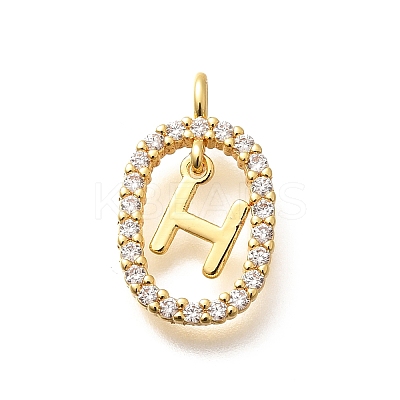 Brass Micro Pave Cubic Zirconia Pendants ZIRC-P123-01G-H01-1