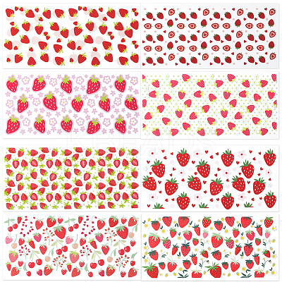 8Pcs 8 Styles PVC Plastic Waterproof Decorative Sticker Labels DIY-SP0004-93E-1