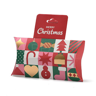Christmas Theme Paper Pillow Gift Boxes X-CON-B012-04-1