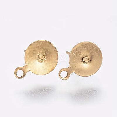 Ion Plating(IP) 304 Stainless Steel Stud Earring Findings STAS-K184-04-01G-1