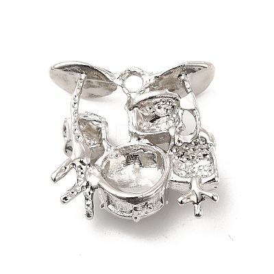 Rack Plating Alloy Rhinestone Pendants ALRI-M006-10P-1