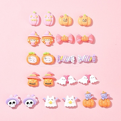 22Pcs 11 Styles Halloween Theme Opaque Resin Decoden Cabochons CRES-FS0001-15-1