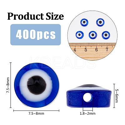 400Pcs Evil Eye Resin Beads RESI-DC0001-22-1