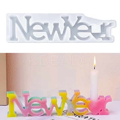 Word NEW YEAR DIY Candle Holder Silicone Molds SIL-F008-02B-1