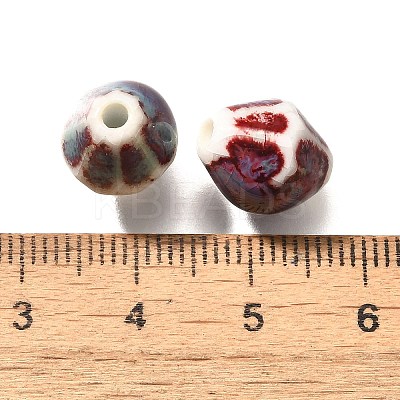 Vintage Style Glazed Ceramic Porcelain Beads PORC-H013-01-19-1
