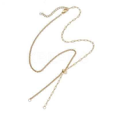 2MM 304 Stainless Steel Mixed Chain Slider Necklace Making AJEW-JB01558-01-1