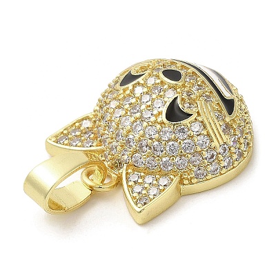 Brass with  Cubic Zirconia Pendents KK-K340-02G-1