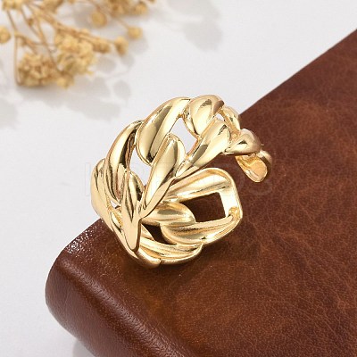 Brass Cuff Rings for Women RJEW-B119-13G-1