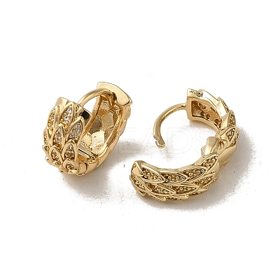 Brass Micro Pave Cubic Zirconia Hoop Earring EJEW-L271-07KCG-02-1