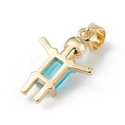 Rack Plating Brass Cubic Zirconia Pendants KK-F848-06G-1
