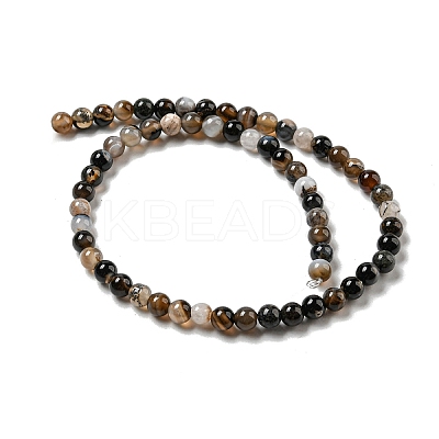 Natural Black Agate Beads Strands X-G-L555-04-6mm-1