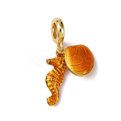 Brass Enamel European Dangle Charms KK-C119-01A-1
