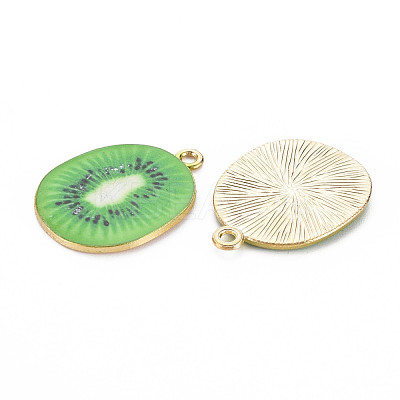 Light Gold Alloy Enamel Pendants ENAM-S126-124-1