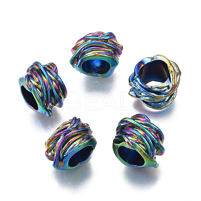 Rack Plating Rainbow Color Alloy European Beads PALLOY-S180-328-1