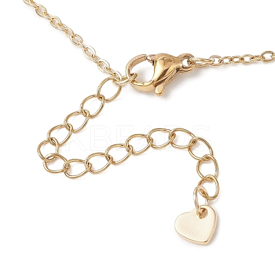 Natural Baroque Pearl Keshi Pearl Rectangle Pendant 304 Stainless Steel Cable Chain Necklaces NJEW-JN05891-1