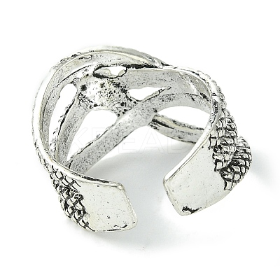 Snake Alloy Open Cuff Rings RJEW-K275-61AS-1