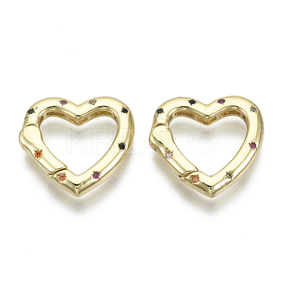 Brass Micro Pave Cubic Zirconia Spring Gate Rings ZIRC-N039-027-NF-1