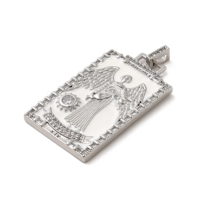 Brass Micro Pave Cubic Zirconia Pendants with Enamel KK-H458-01P-18-1