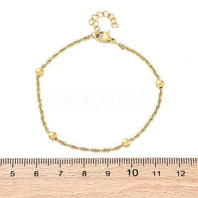 304 Stainless Steel Rope Chain Bracelets for Women BJEW-C094-04G-1