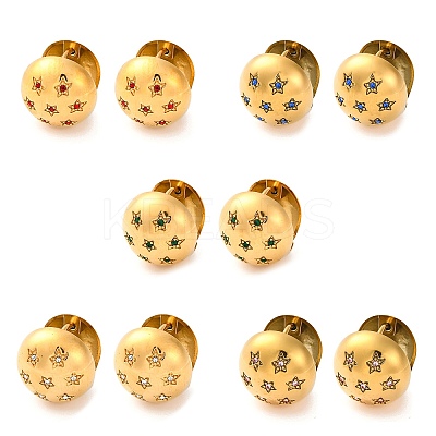 PVD Vacuum Plating 304 Stainless Steel Clear Cubic Zirconia Hoop Earrings for Women EJEW-Z076-01G-1