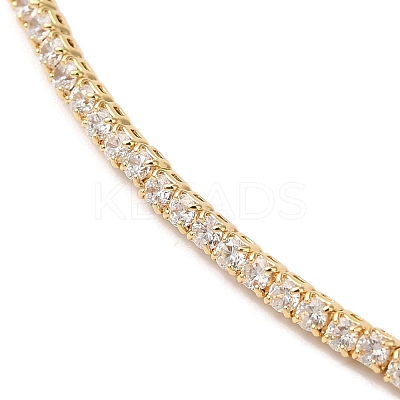 Rack Plating Brass Cubic Zirconia Elasticity Necklaces NJEW-S425-02G-1