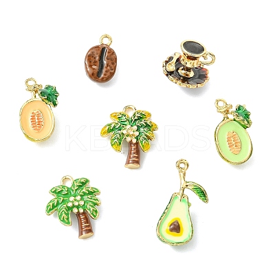 7Pcs 7 Styles Alloy Enamel Pendants ENAM-CJ0007-38-1