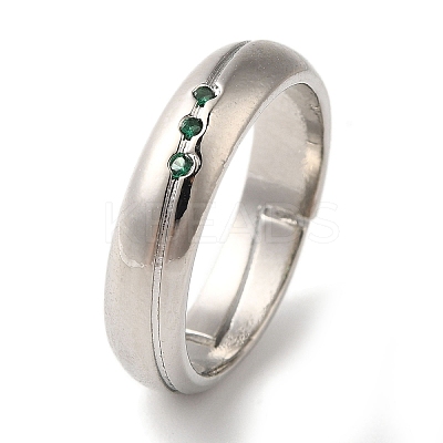 Green Cubic Zirconia Finger Rings RJEW-L123-003P-1