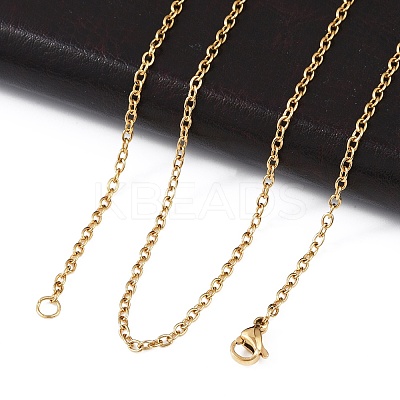 Ion Plating(IP) 304 Stainless Steel Unisex Cable Chain for Necklace STAS-P045-01G-B-1