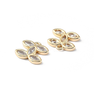 Brass Micro Pave Cubic Zirconia Pendants FIND-Z029-01G-1