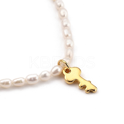 Key Brass Pendant Necklaces NJEW-JN02972-04-1