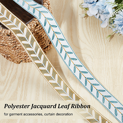 12M Polyester Jacquard Leaf Ribbon OCOR-OC0001-46A-1